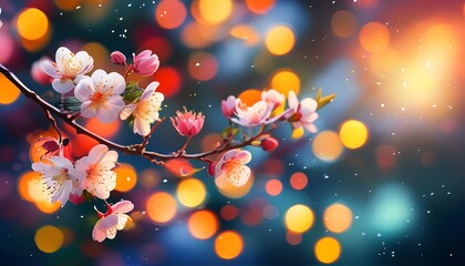 Vibrant Summer Bokeh Bliss with Colorful Easter and Spring Elements