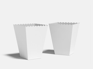 Sticker - White Blank Popcorn Bucket Mockup 3D Isolated