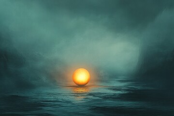 Canvas Print - Mystic Landscape with a Glowing Orb