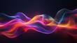 © herman - 3d render of colorful abstract waves, glowing neon light effect on dark background, glowing fluid design