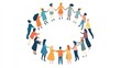 © Theeranan - A diverse group of people forming a circle, holding hands in support of each other, symbolizing community mental health efforts.