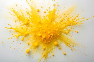 Wall Mural - Close-up of yellow paint splash with dynamic texture