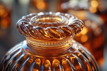 Poster - Close-up of a Glass Bottle with Intricate Detail