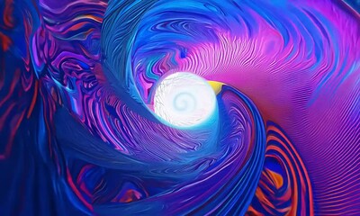 Wall Mural - colorful vortex energy with cosmic spiral waves, abstract futuristic digital background