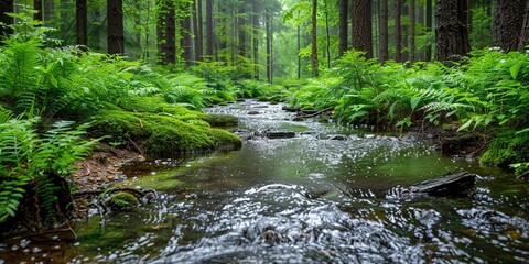 Wall Mural - river in the forest