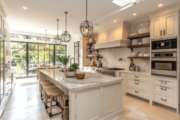 Wall Mural - Modern Kitchen with Island and  Spacious Interior