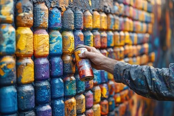 Wall Mural - Spray Painting Cans