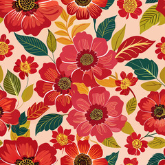 Wall Mural - seamless floral pattern