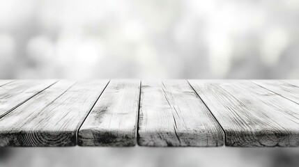 Canvas Print - white wood table top on blurred abstract background 