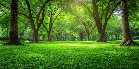 Sticker - green forest in spring