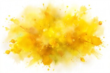 Wall Mural - close-up of abstract yellow watercolor with brushstrokes