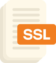 Sticker - Illustration featuring a document with an ssl badge, representing secure data transmission and website protection