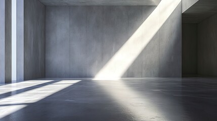 Canvas Print - Beautiful original wallpaper of an empty room with a play of light and shadow on the wall and floor for design or creative work