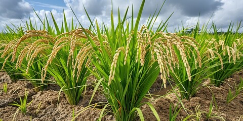 Wall Mural - green grass and blue sky