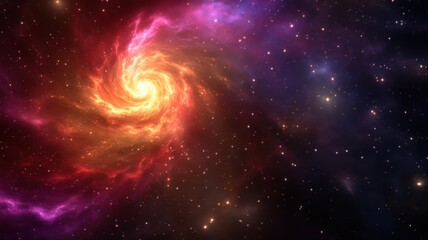 Glowing Fractal Spiral in a Starry Universe