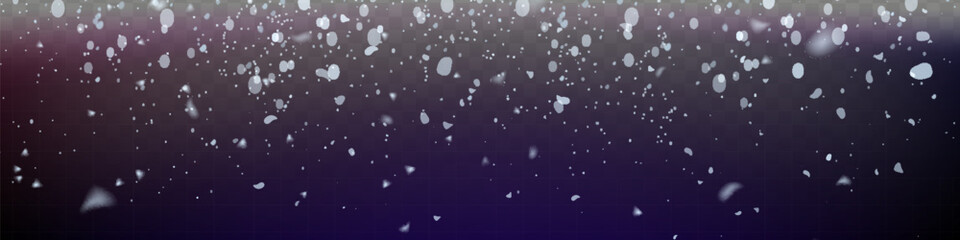 Wall Mural - Christmas snow. Falling snowflakes on a dark background. Snowfall. Vector illustration.