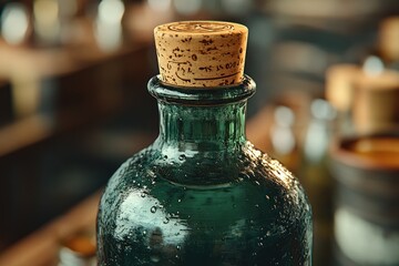 Sticker - Vintage Glass Bottle with Cork