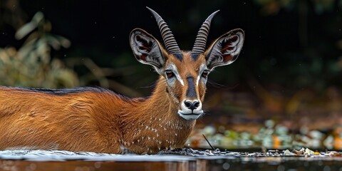 Poster - impala in the water