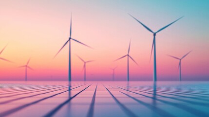 Sustainable Wind Energy Turbines at Sunset - Renewable Energy and Environmental Conservation Concept