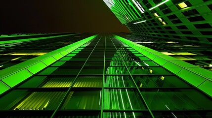 Wall Mural - Green_gradient_lines_urban_architecture_real_estate