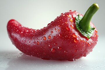 Canvas Print - Red Chili Pepper with Dew Drops