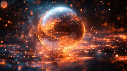 Canvas Print - Burning Earth Globe