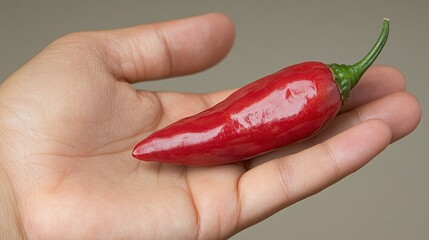 Canvas Print - Red Chili Pepper in Hand