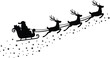 © Saly - Silhouette santa clause and reindeer sleigh for christmas decoration clip art
