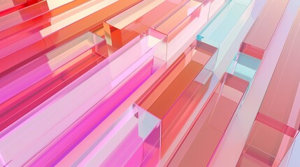 Wall Mural - Color_gradient_creative_geometric_lines_3D_rende