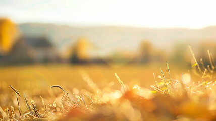 Wall Mural - autumn in the village, blurred backdrop, abstract background of bright autumn outside