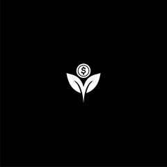 Poster - Money tree growth icon isolated on dark background