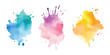 © Towhidul - Colorful watercolor brush strokes vector. set of colorful paint splatter texture.