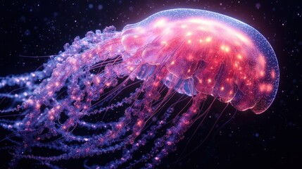 Wall Mural - Glowing Jellyfish