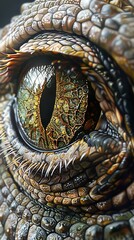 Close-Up of a Reptile's Eye: A Detailed Look at Scales and Texture