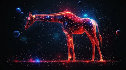 Wall Mural - Giraffe in Space