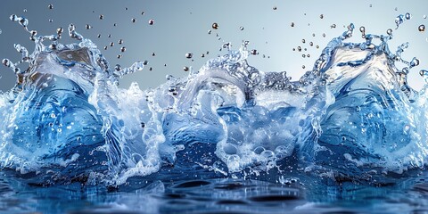 Poster - water splash isolated on white background