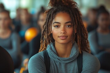 Poster - Young Woman with Dreadlocks Looking at Camera