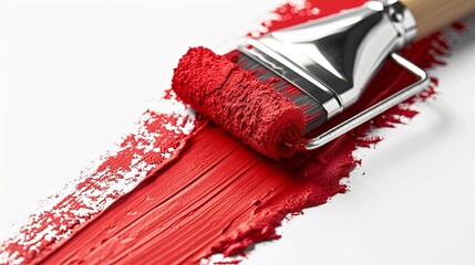 Paint Roller Leaving a Red Streak on White Surface