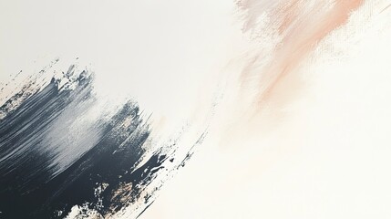 Poster - White background with abstract brush strokes in muted colors 