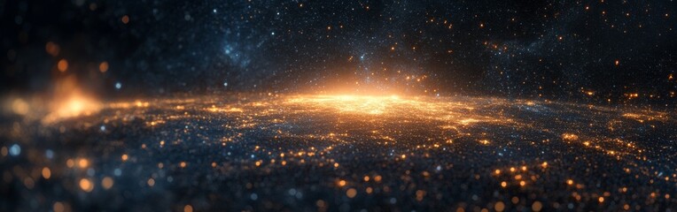 Poster - A breathtaking view of a distant galaxy illuminated by countless stars during cosmic twilight