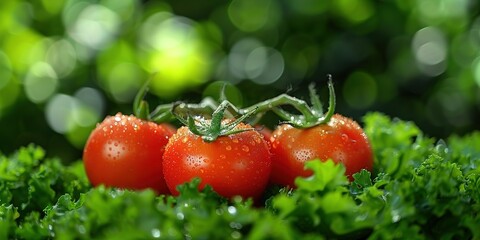 Wall Mural - tomato on grass