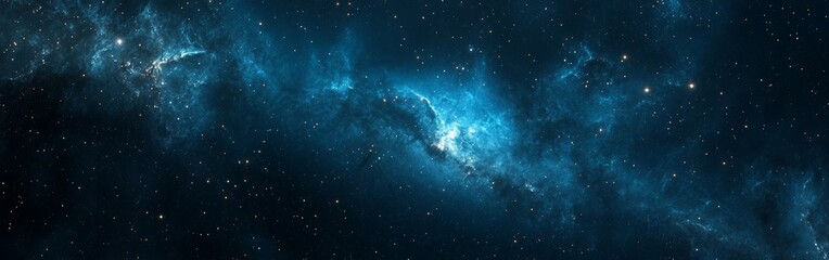 A stunning view of a vibrant blue nebula with sparkling stars in a clear night sky, showcasing the beauty of the cosmos during stargazing