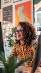 Poster - A woman with curly hair