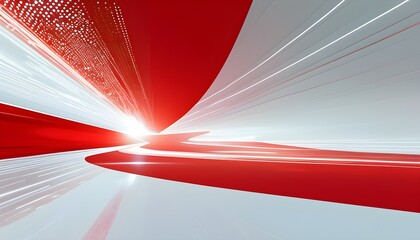 Wall Mural - Dynamic Red and White Sporty Background with Speed Motion Design and Cheerful Energy