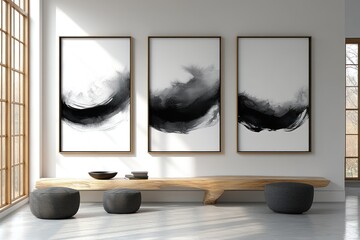 Wall Mural - Modern Interior Design with Abstract Artwork