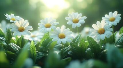 Sticker - White Daisies in a Meadow