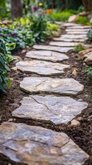 Wall Mural - Winding Stone Path Through Lush Garden