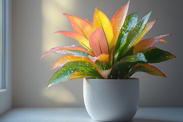 Canvas Print - Colorful Plant in Pot