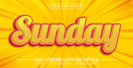 Wall Mural - Sunday font Text effect editable