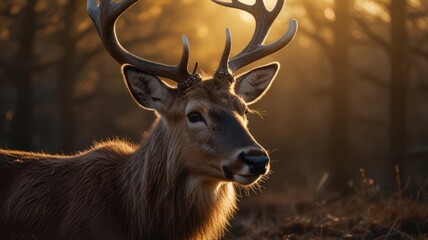 Poster - Majestic Deer in Golden Light